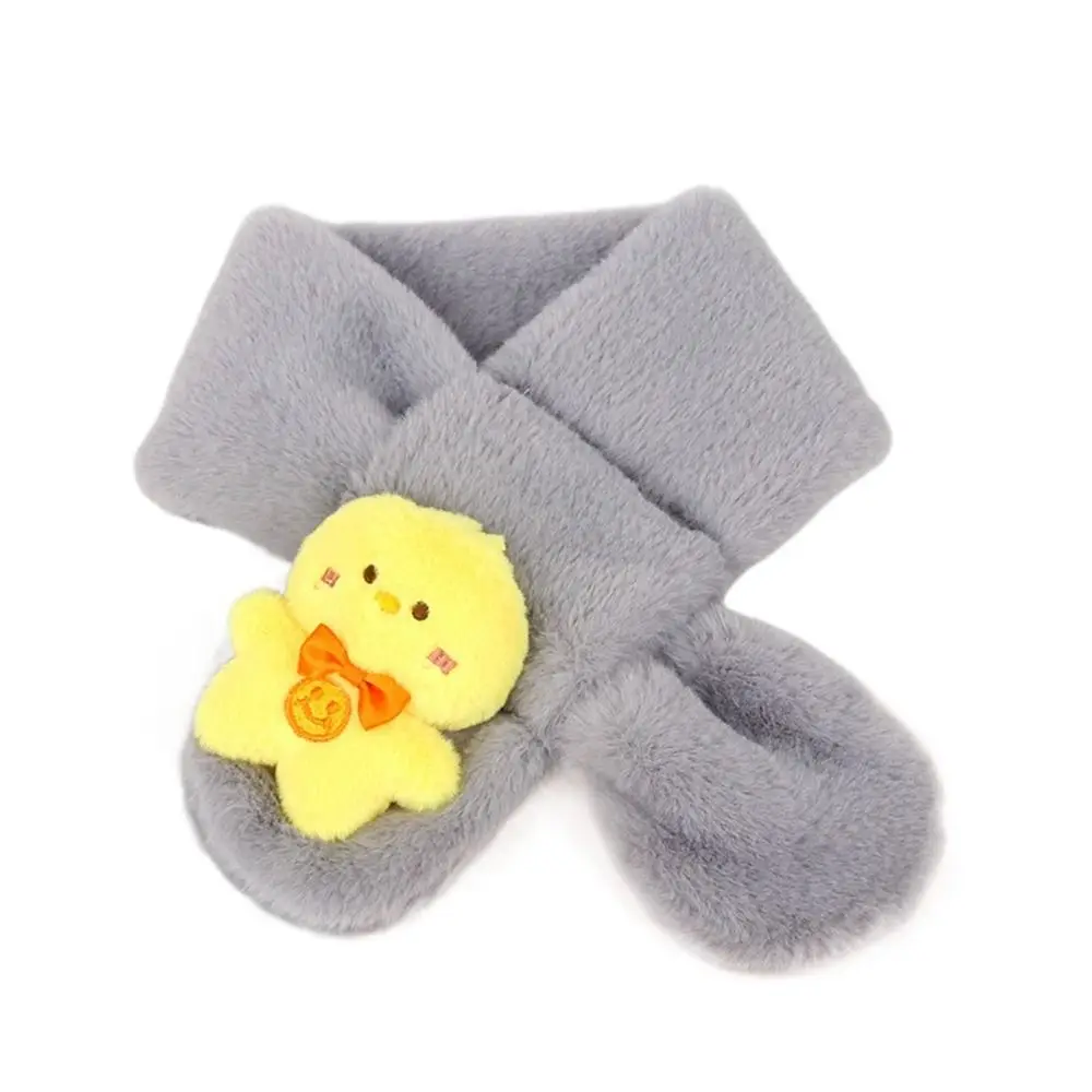

Fashion Shawl Animal Cross Scarf Thicken Faux Fur Plush Neckerchief Windproof Plush Scarfs Children