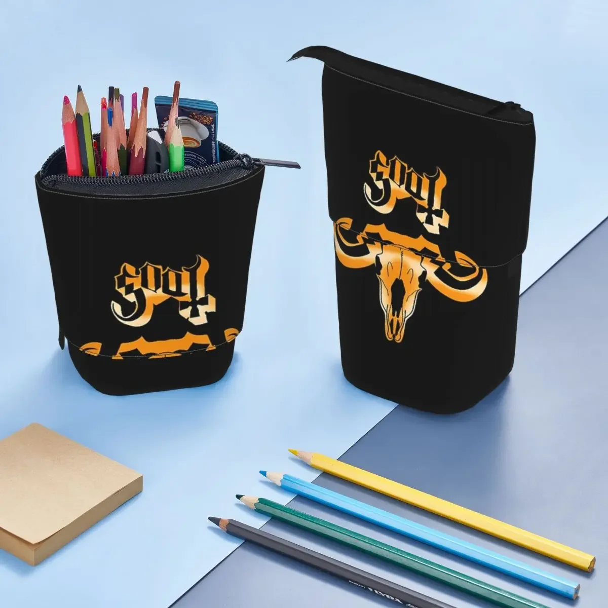 Rock Band Ghost BC Reversible Pencil Case for Boys Girls Gifts Pen Box Pencil Bag Stationery Supplies Pen Holder Bag