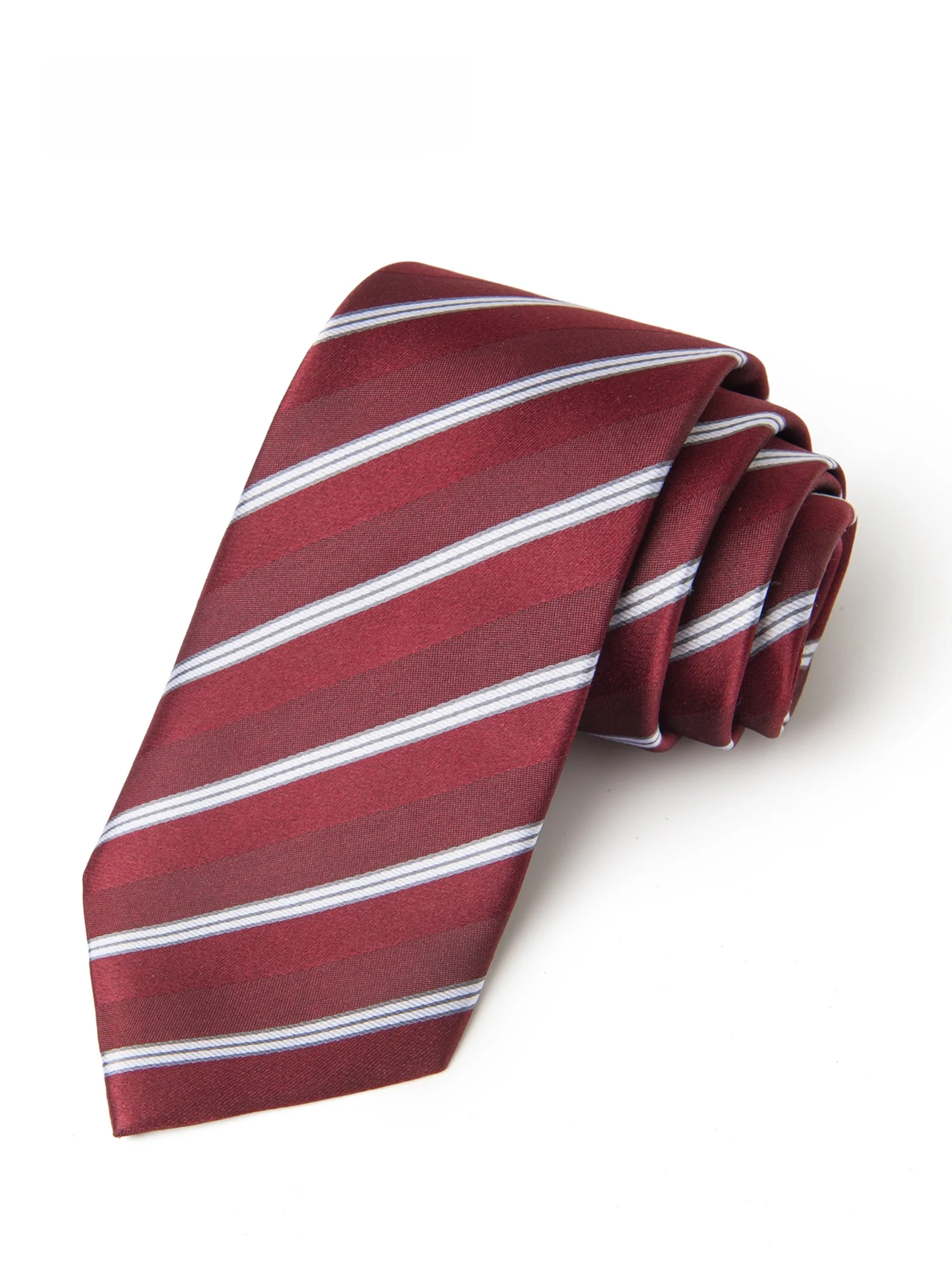 red-wine-stripe-silk-tie-men's-arrow-type-business-gentleman-high-intelligence-elite-tie-texture-gift-box
