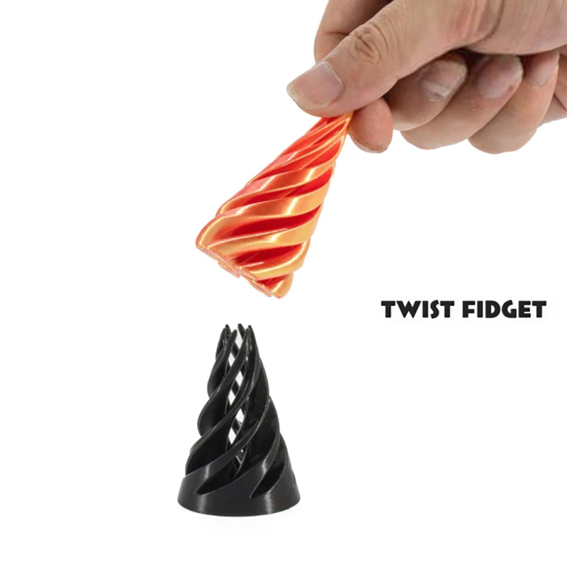 3D Printed Spiral Cone Toy Mini Vortex Thread Illusion Two-Color Vortex Decompression Toy 3D Structure Spiral Instrument Toys