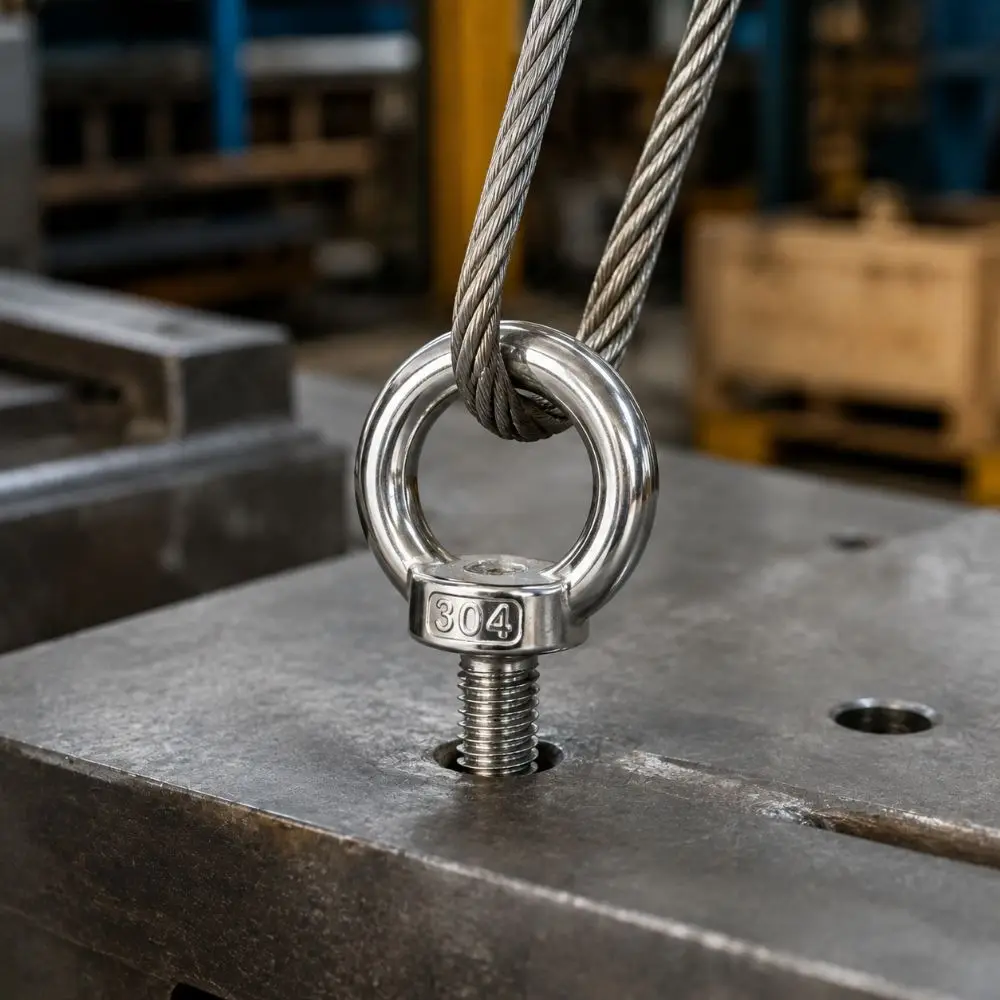 304 Stainless Steel Eye Bolts M8 15-150mm Heavy-Duty O-Ring Extended Bolts Hand-twisting Rust Prevention Lifting Bolts Eyelets
