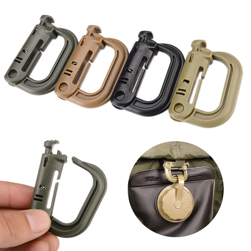 Grimloc Molle Carabiner D Locking Ring ، نوع مشبك مشبك بلاستيكي ، قفل سلسلة المفاتيح ، مشبك الحقيبة ، 5 من Grimloc