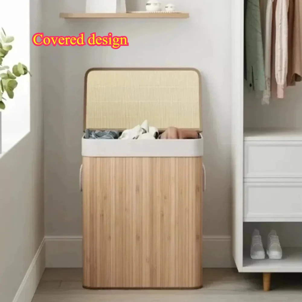 Nice Bamboo Laundry Basket Foldable Dirty Clothes Basket Large Capacity Durable Laundry Basket Portable Storage For Dirty Clothe