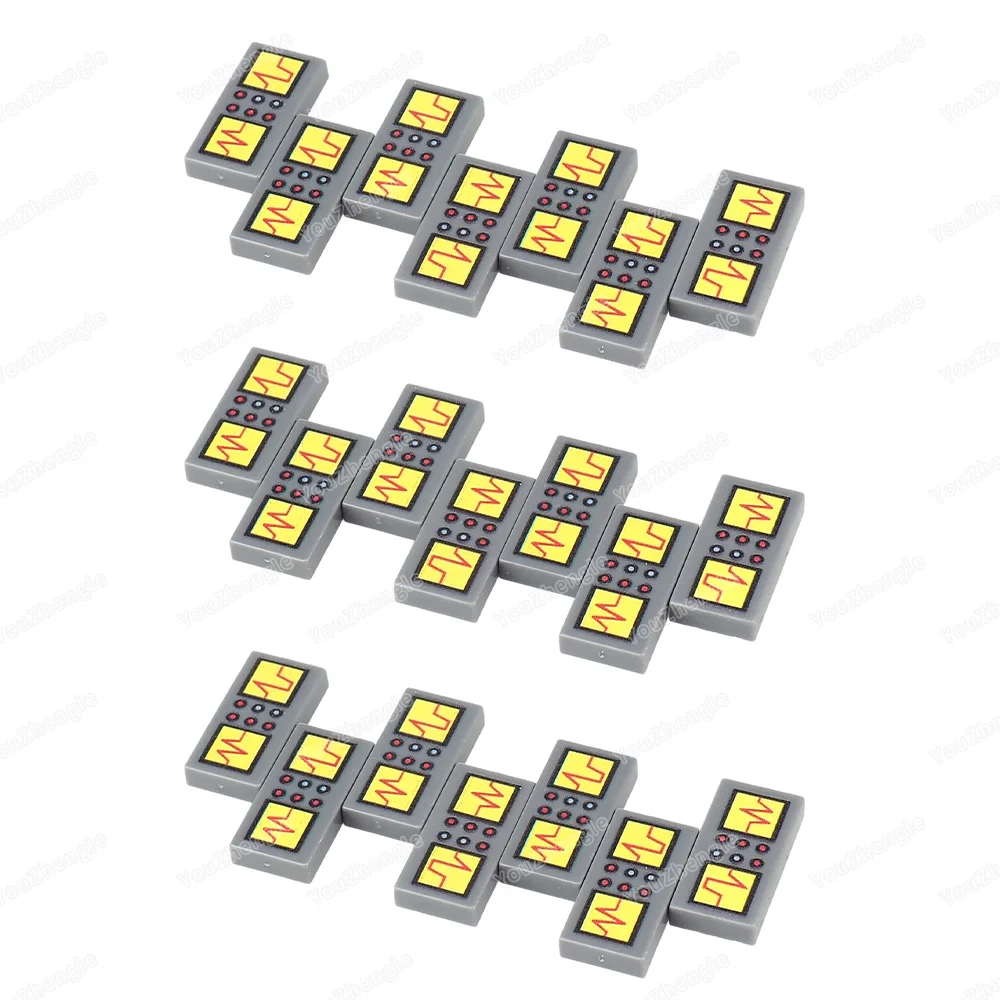 Frequency Display Black/Red Button Printed Pattern Building Block Tiles 1x2 Parts 3069 MOC Figures Mechanical Model Gift Boy Toy