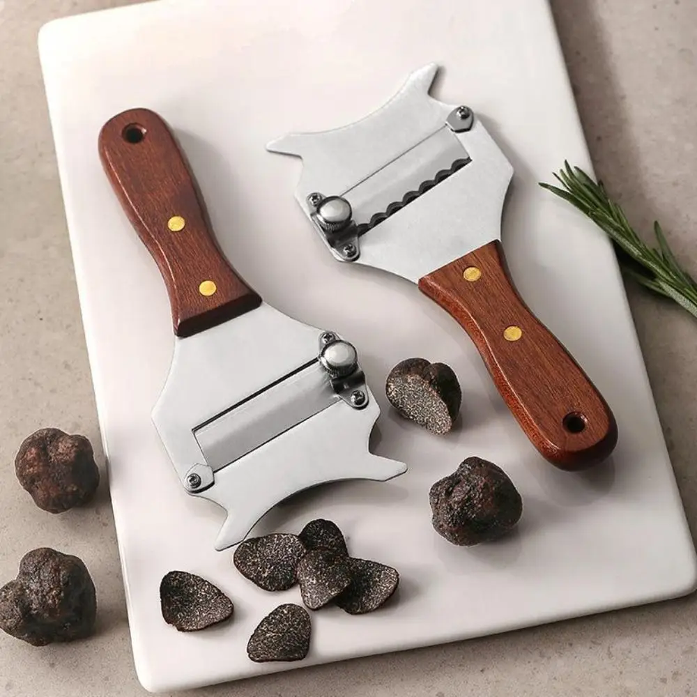 

Stainless Steel Truffle Slicer High Hardness Adjustable Slice Thickness Chocolate Planer Wood Handle Cheese Grater Dessert