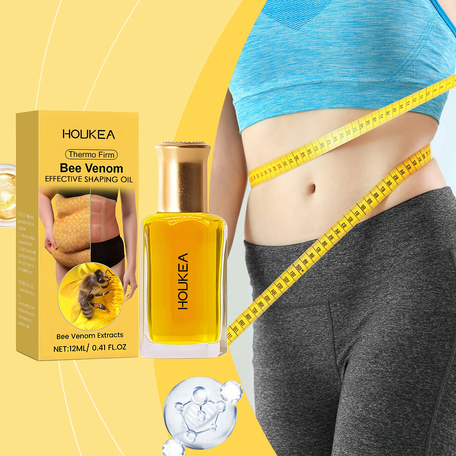 

Houkea Bee Venom Уход за телом Эфирное масло Нежный, приятный для кожи Увлажняющий Успокаивает кожу Улучшает промывку кожи Ежедневный массажный уход