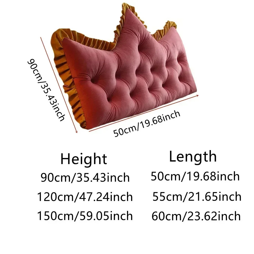 Luxury King Queen Crown Bed Pillow Decorative Princess Backrest Headboard Cushion Bedroom Home Decor Wedding Bedding