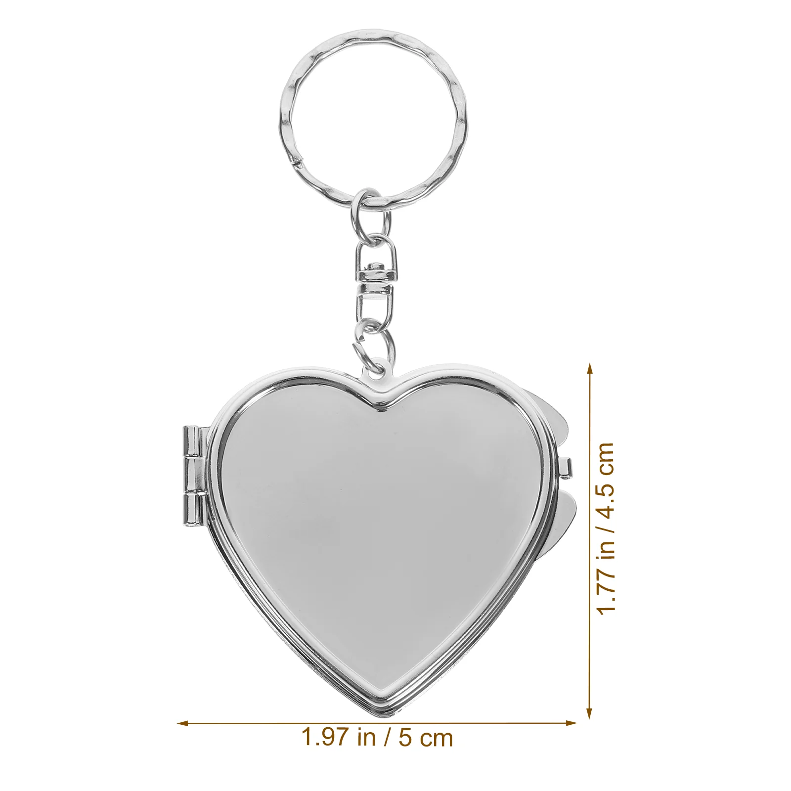 Love Small Mirror Makeup Compact Metal Portable Pocket for Women Mini Heart Shape Hand