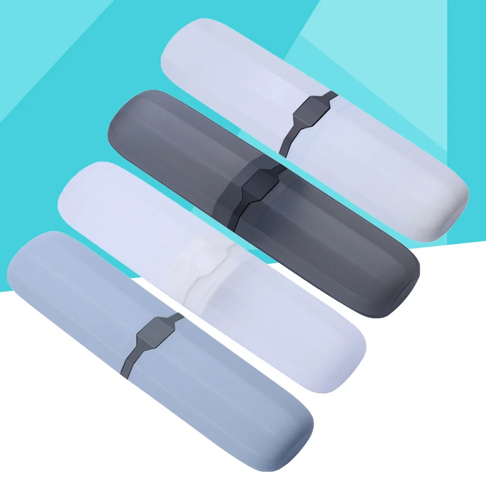 4 stuks draagbare koffer reistandenborstel opbergbuis plastic borstelhouder voor gebruikte tandenborstel compact lichtgewicht ontwerp gemakkelijk schoon te maken