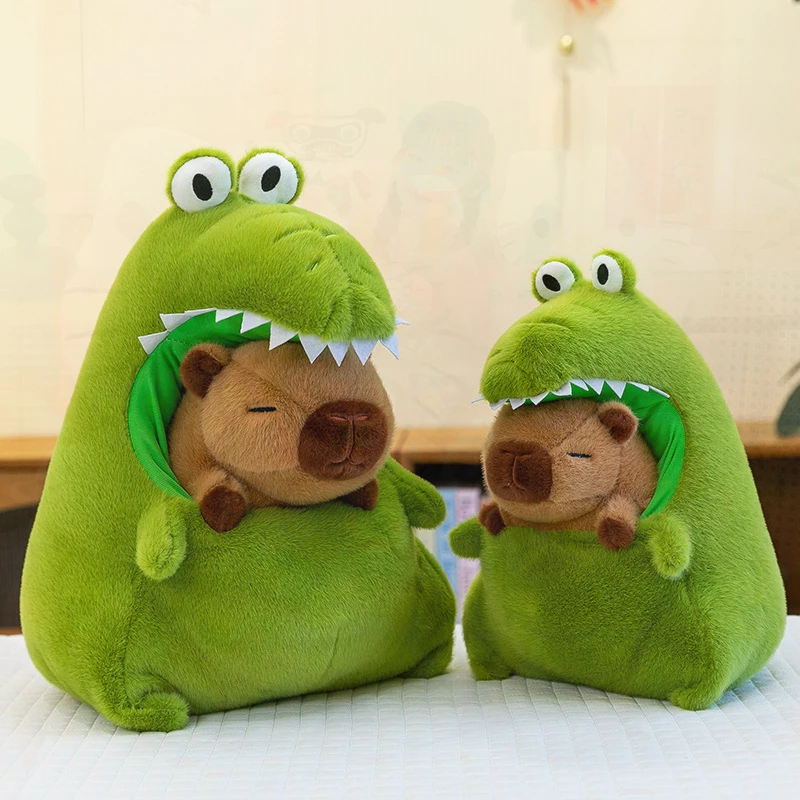 Hot New Capybara Crocodile Transform Plush Toy Soft Stuffed Animal Kawaii Kids Birthday Gift Christmas Present Party Decoration