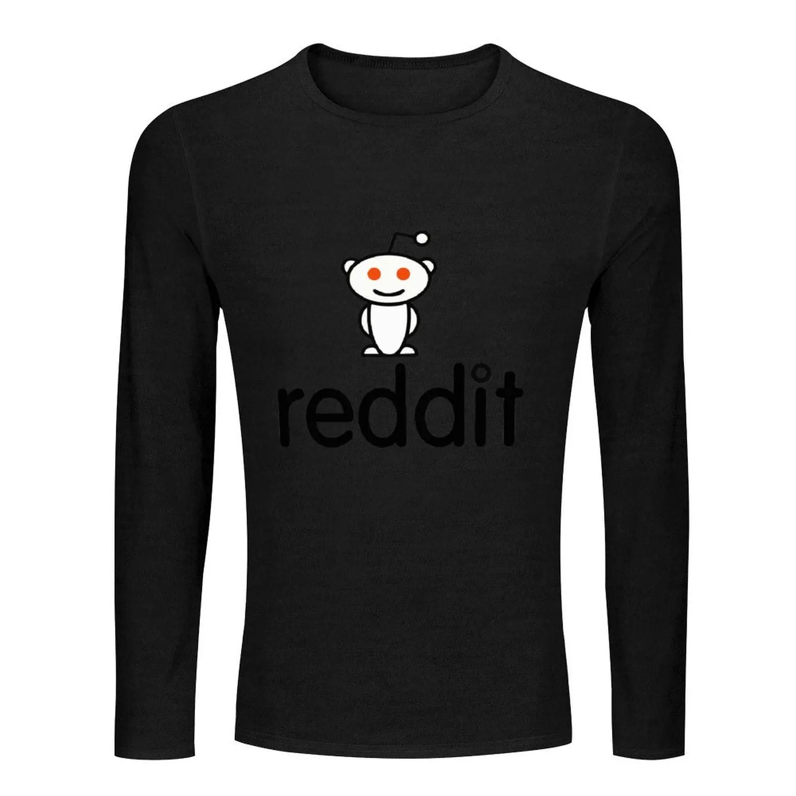 تي شيرت Reddit Snoo طويل تي شيرت أنيمي للأولاد تي شيرت رجالي ثقيل الوزن تي شيرت رجالي