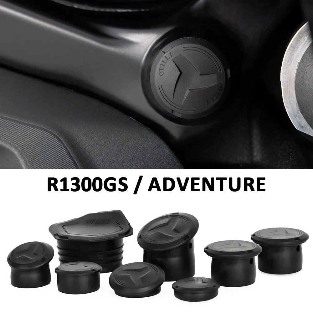 NEW Frame caps For BMW R 1300 GS Adventure R1300GS R1300 GS ADV 2023-2025 Motorcycle Frame Hole Caps Cover Plug Black With Logo