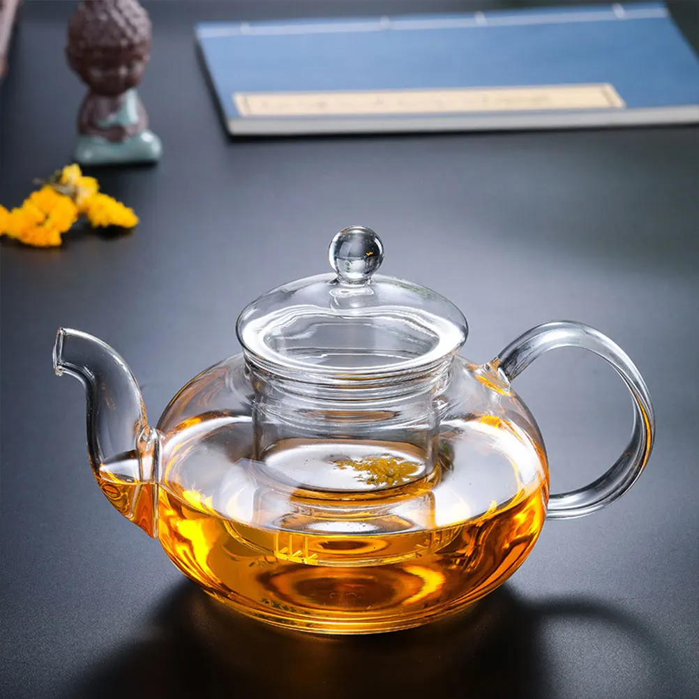 

2Pcs Thick Glass Teapot Heat Resistant Sturdy Ergonomic Handle Anti Scald 250ml Clear Scented Tea Kettle Insulated Coffee Mug