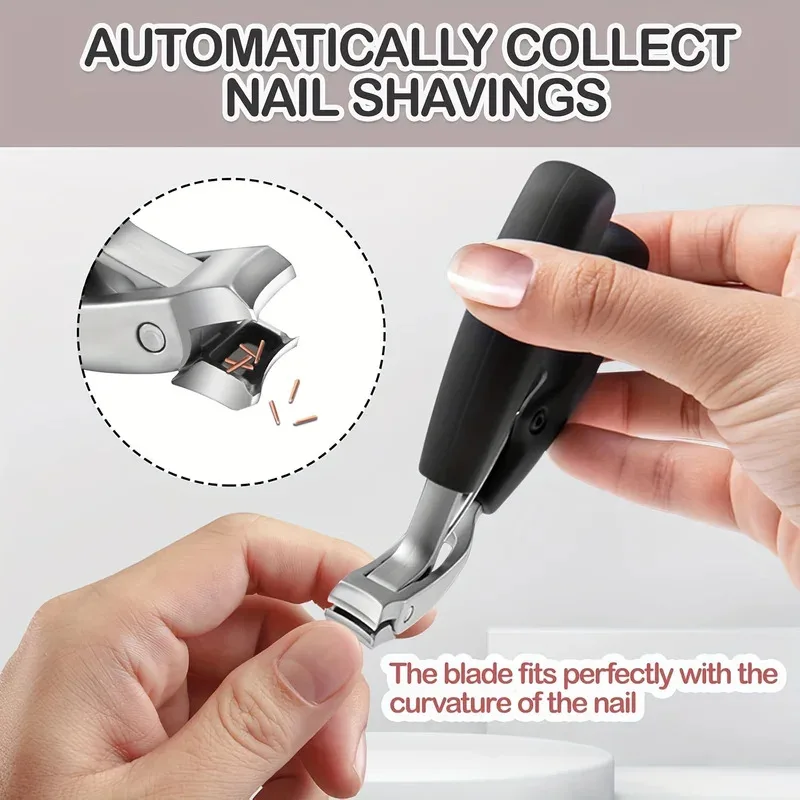 1pcs Modern Stainless Steel Fingernail Clippers with Concave Blade, Heavy-Duty Nail Clipper with Curved Design, Large Opening image 5