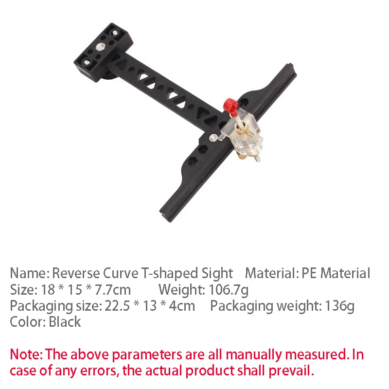 Reverse Curve Sight Recurve Bow Sight T Shape Archery Shooting Target Sight Adjustable T-shaped Bow Sight Archery Target Tools