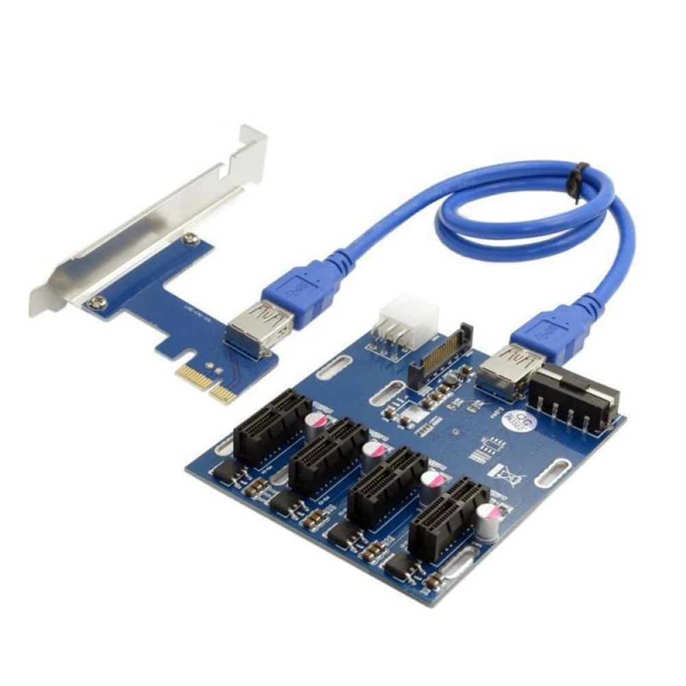 Delicate Texture-Add In Card PCI-E 1 To 4 PCI Express Riser Card Mini ITX To External 4 PCI-E Slot Adapter Pcie Port Multiplier