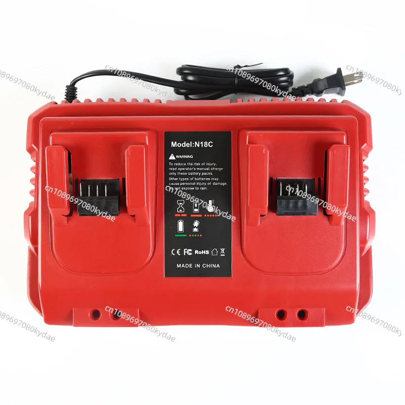 

Dual-slot Fast Charger For Miwaukee/Milwaukee Power Tools 14.4V-18V Lithium Battery