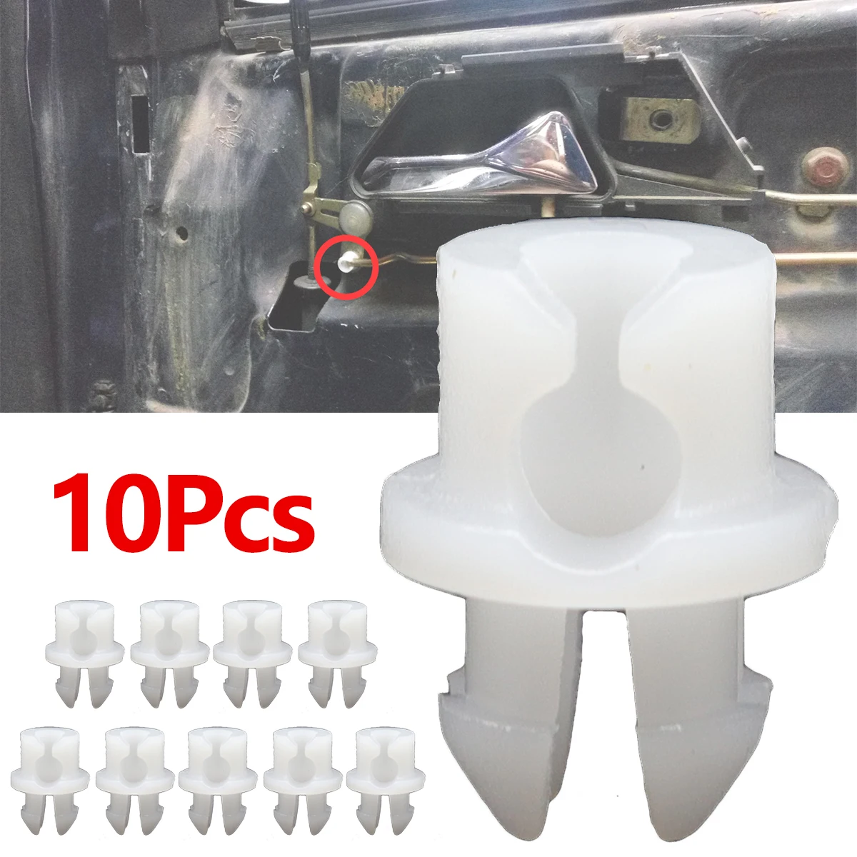 

10X Interior Latch Catch Repair Clamp For VW CADDY III Front Rear Door Lock Rod Conector Linkage Clips Auto Fastener 2004 - 2015