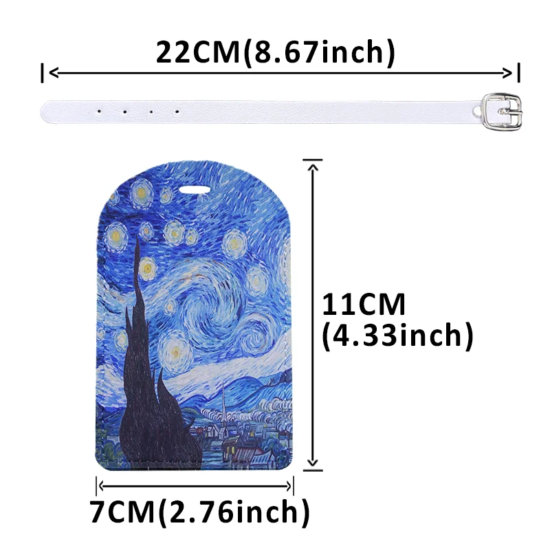 PU Leather Travel Luggage Tags with Privacy Cover for Suitcase Handbags Backpacks Men Women Unique Personalized Baggage Tags