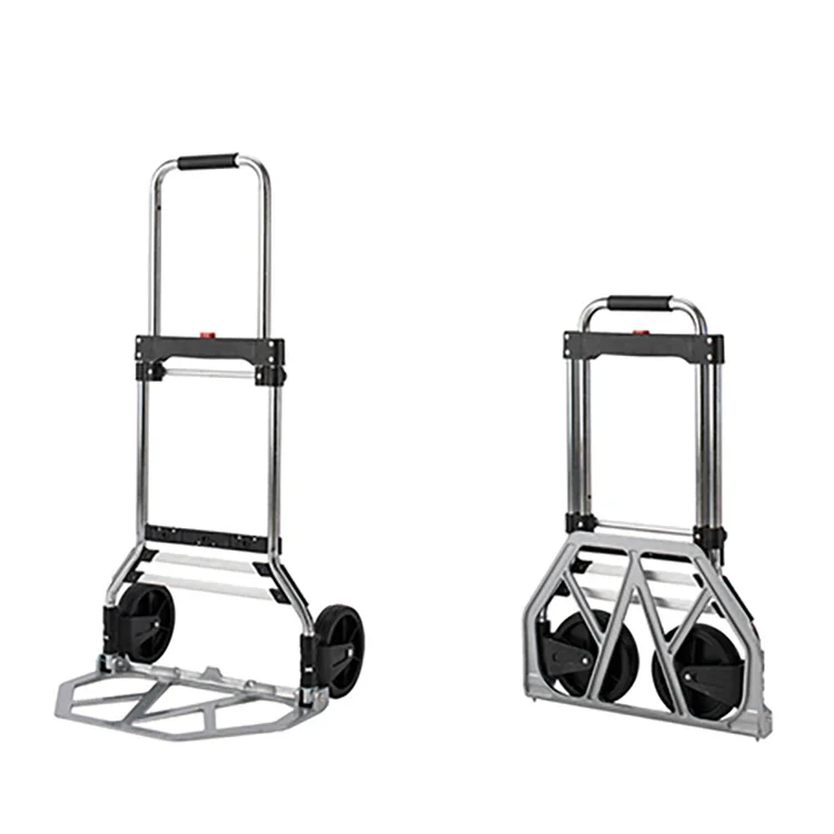 60Kg Capacity Heavy Duty 2 Wheels Aluminum Hand Shopping Dolly Portable Folding Hand Trolley Truck Cart