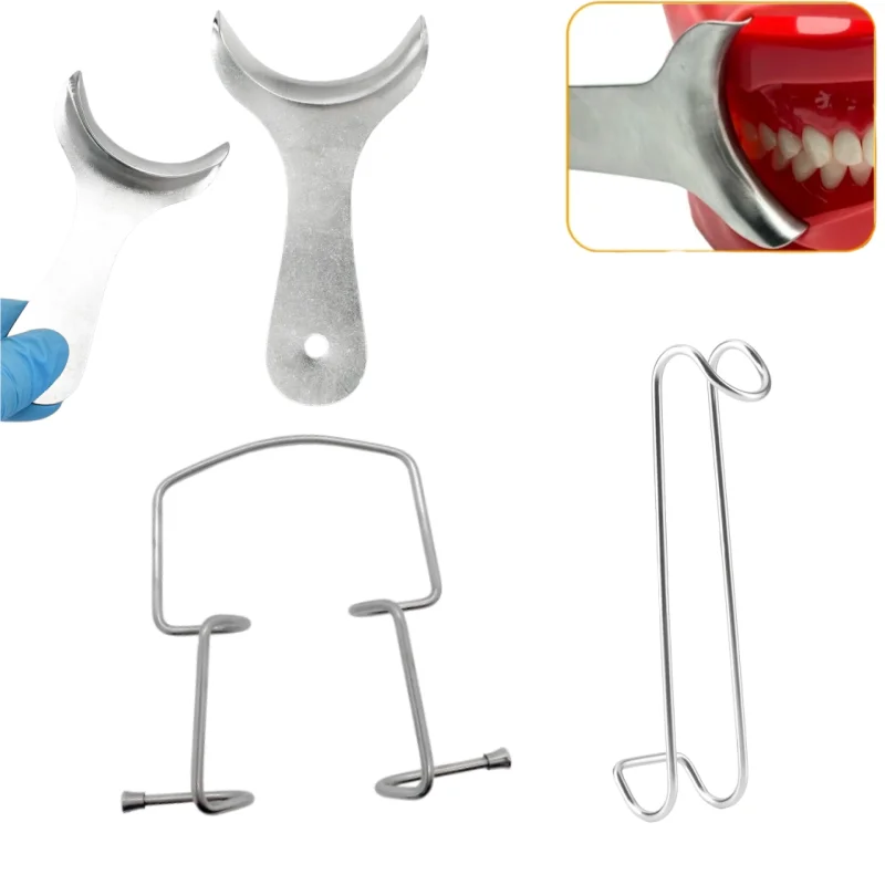 Stainless Steel Dental Retractor 3 Styles Cheek Lip Tongue Retractor for Implant Orthodontic Surgery Autoclavable Mouth Opener