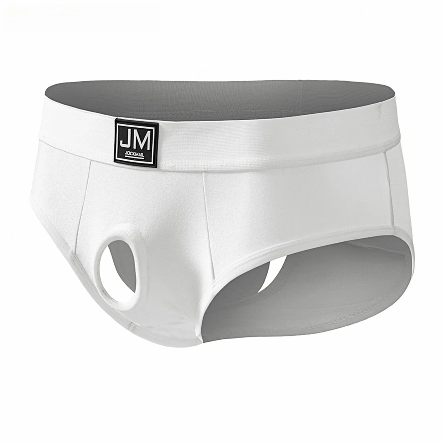 Low Waist  Men's Underwear JOCKMAIL Role Play Front Hole Cut out Breathable Boxer Shorts Sporty Nylon Polyester