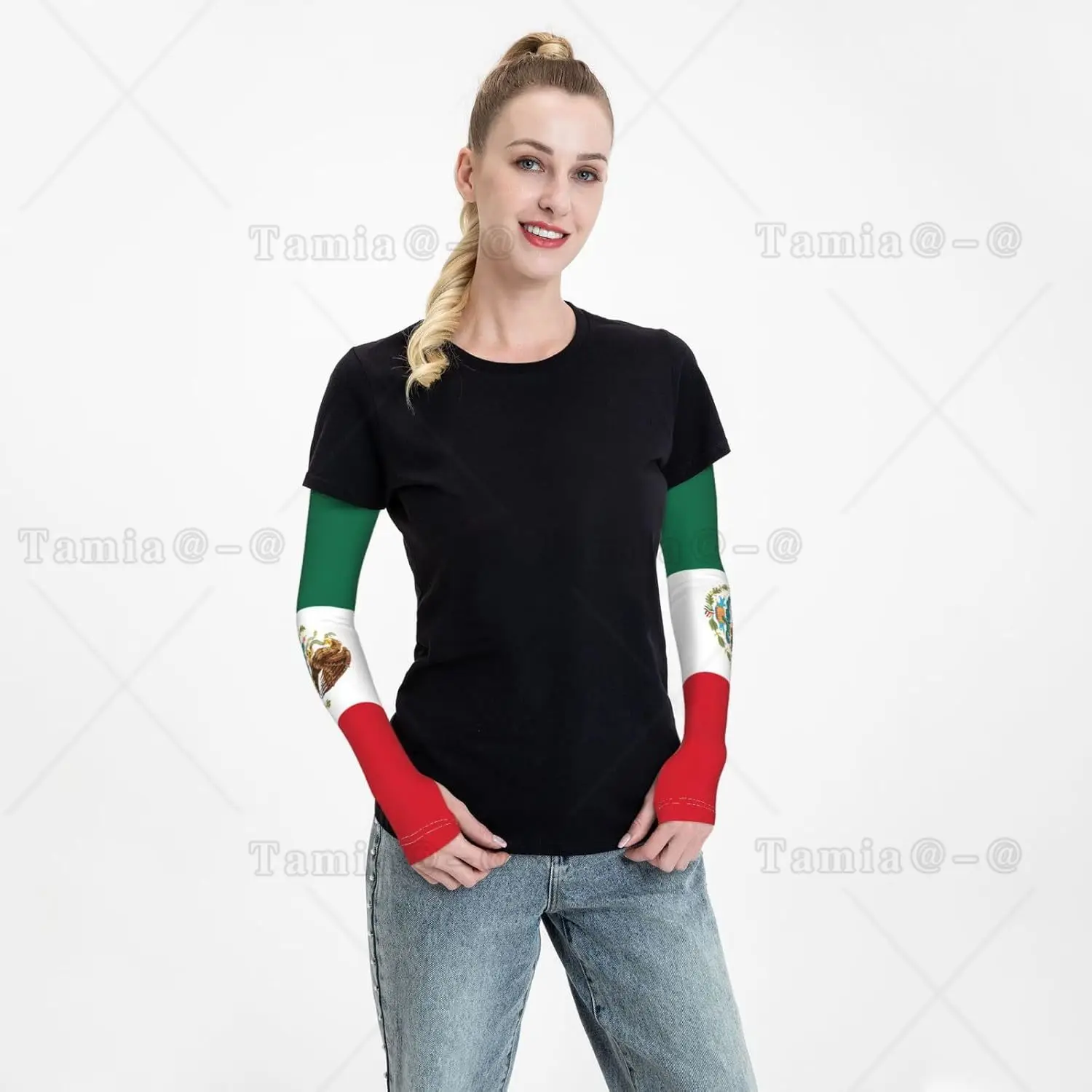 Flag of Mexico Cooling Arm Sleeve Compression Arm Sleeves Outdoor Sports UV Sun Protection for Women Men