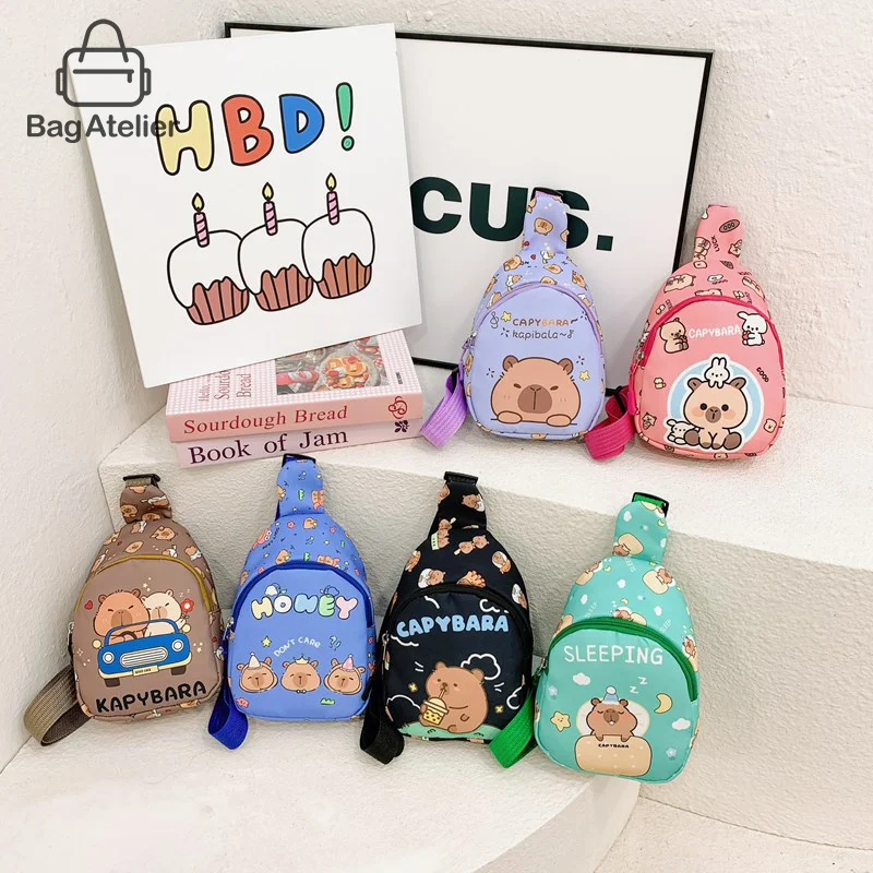 Capybara Crossbody Cute Doll Portable Chest Bag Fashion Multifunctional Storage Bag Kawaii Kids Crossbody Gift