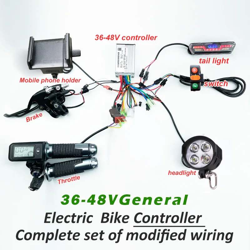 

Electric Bicycle Bike Controller Scooter Dual Mode Brushless Controller 36v 48v 60v 350w 500w 1000W & Throttle kit