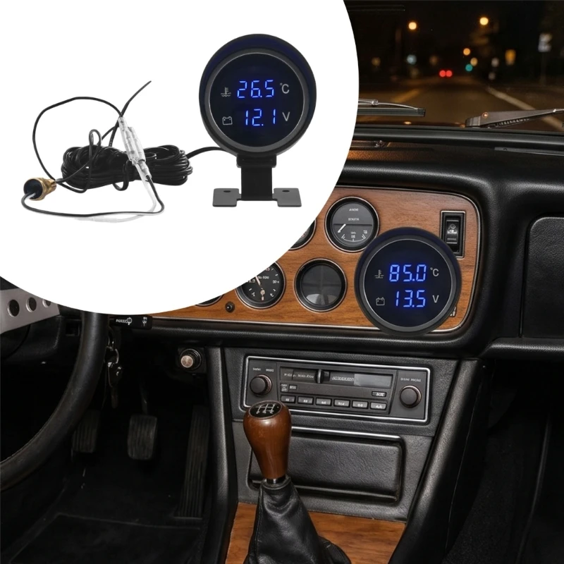 High Precisions Digital Water Temperature And Display Meter 1-99°C 10-24V For 12V 24V Vehicles