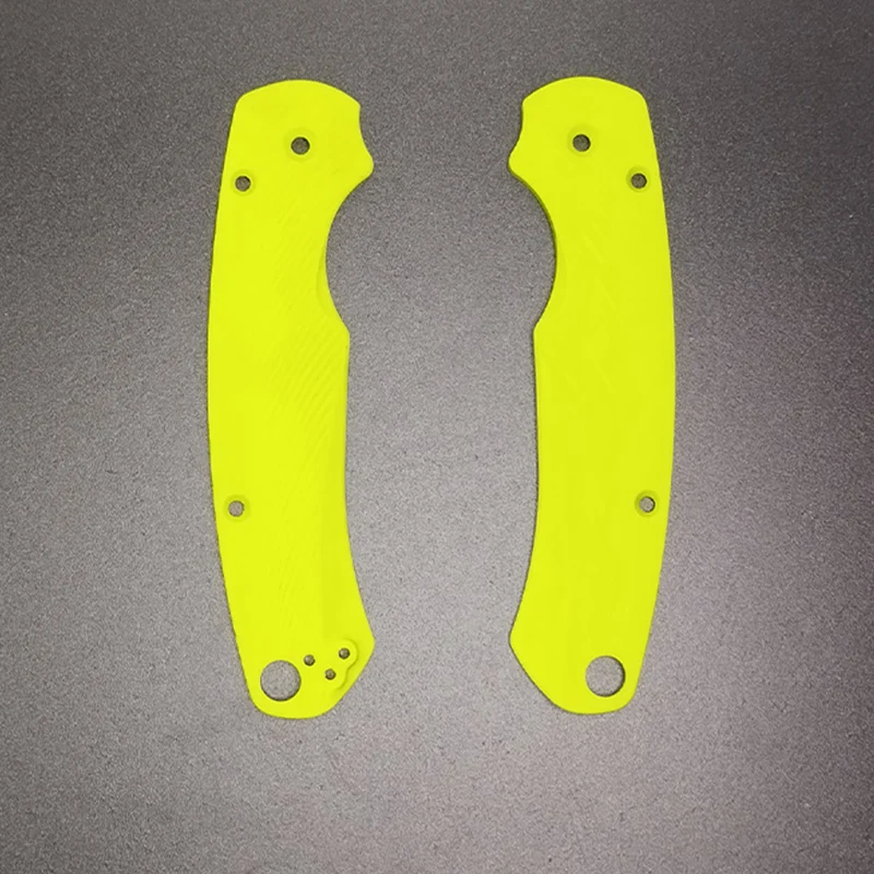 1 Pair Yellow-green Color G10 Material Radial Pattern Knife Handle Patches Scales For Spyderco C81 Paramilitary2 Knives Grip