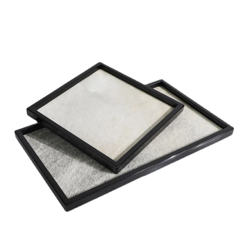 

Light luxury horsehair square tray display model house B & B living room dining room bedroom accessories