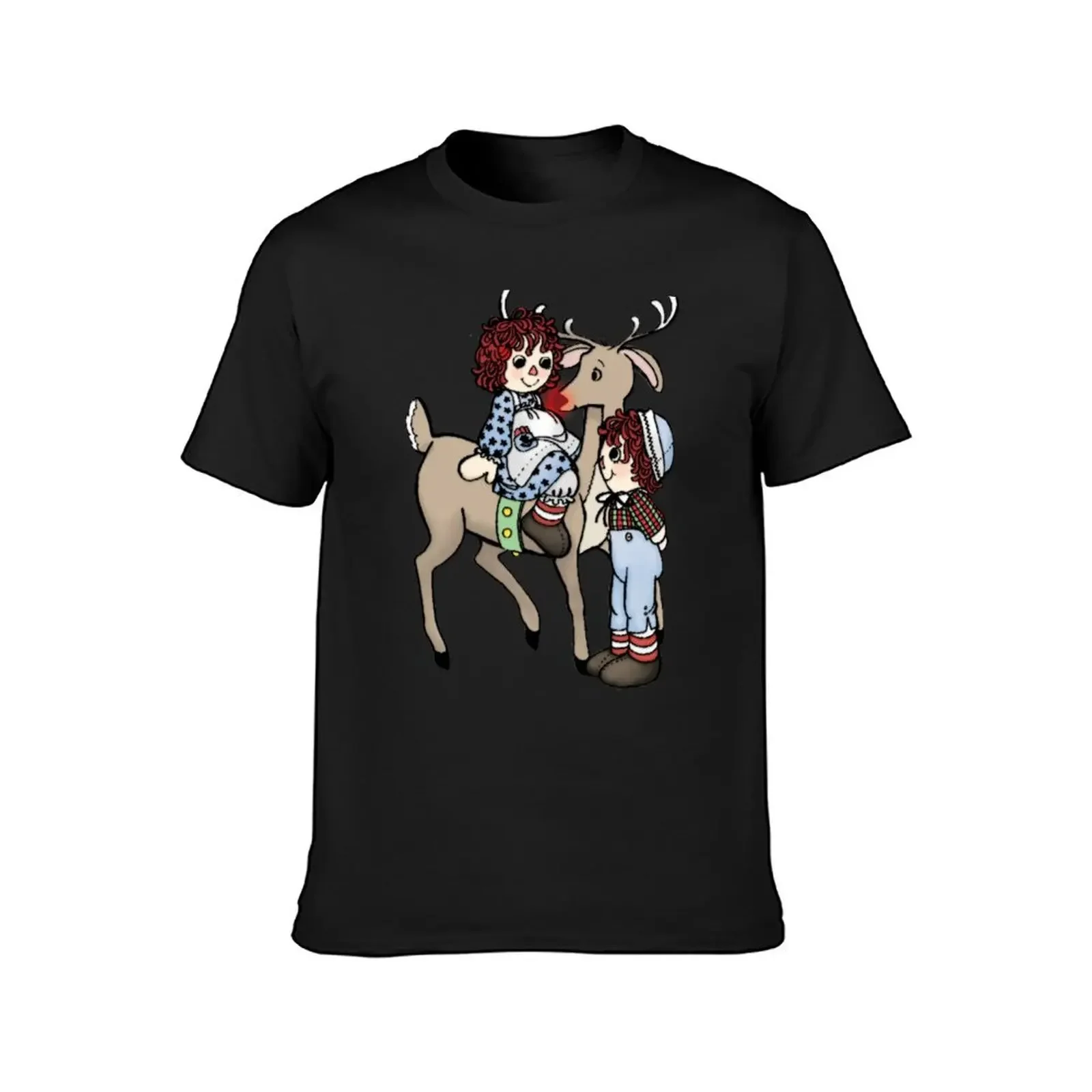 Raggedy Ann and Andy with Rudolph T-Shirt oversized t shirt graphic t shirt vintage mens designer t shirt