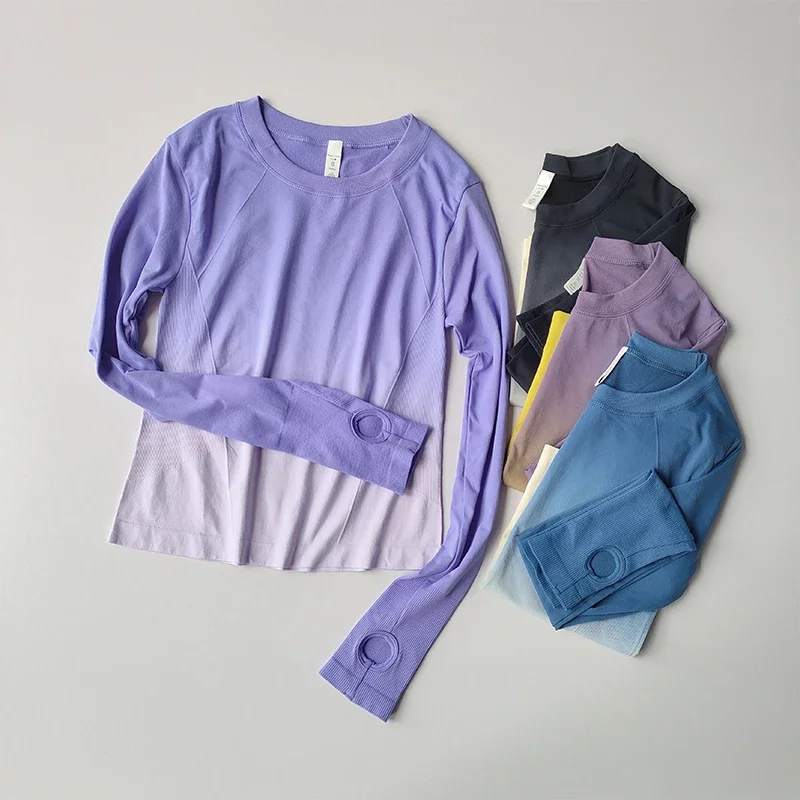 

Gradual Slimming Sports T-shirt Fitness Suit Women's Tight Fitting Quick Drying Top Yoga Suit Training Slim Fitting Long Sleeves