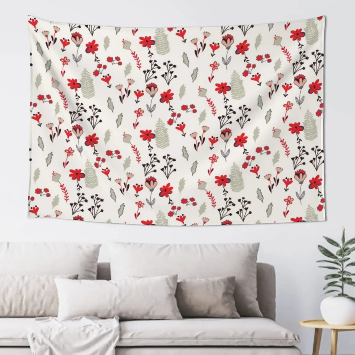 

Red Vintage Floral Pattern Tapestry Room Ornaments Room Decoration Korean Style Art Mural Room Decore Aesthetic Tapestry