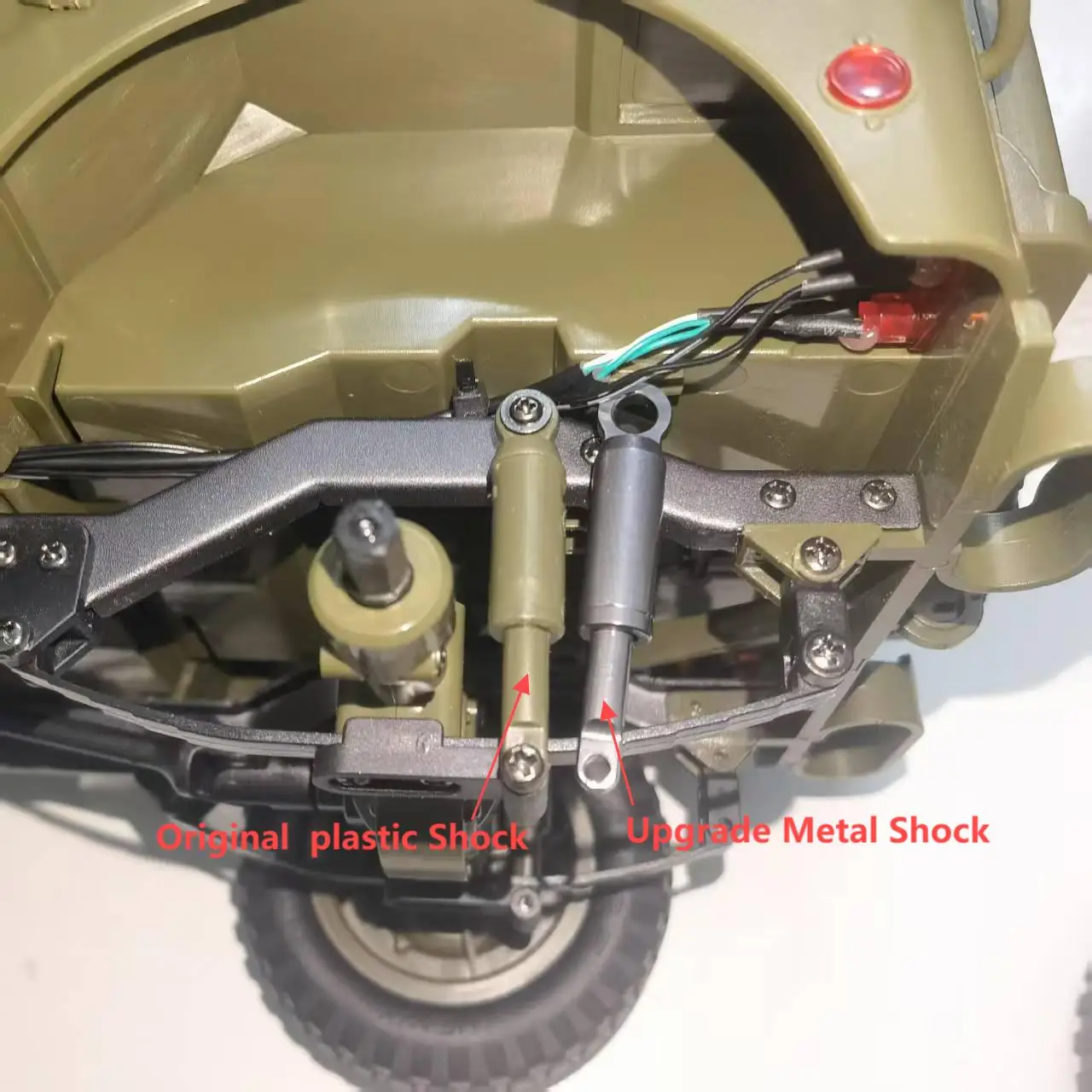 Upgrade-Zubehörteile für JJRC C8815 Anhänger Soldat Winde Baldachin Metallantriebswelle Stoßdämpfer Stahlblechteile für C8815 RC Auto – Detail 12