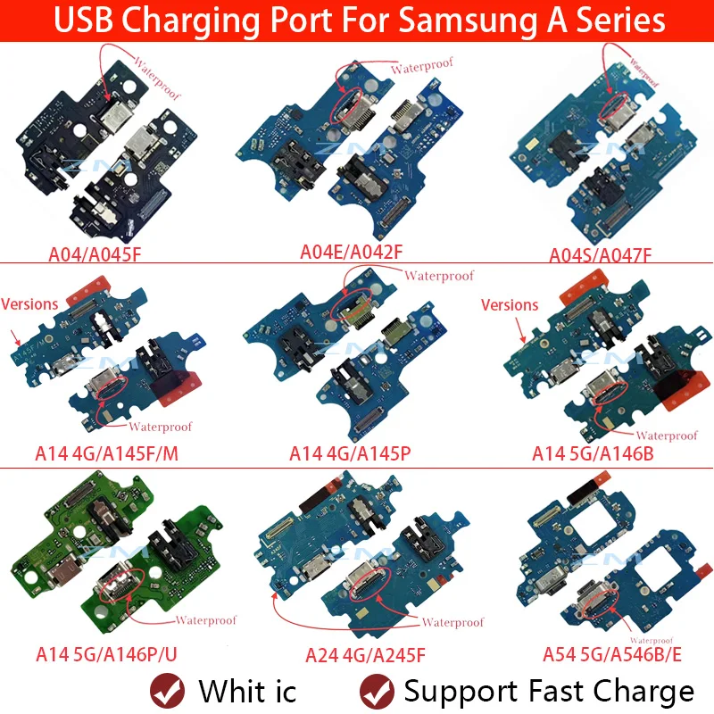 Usb Charger Port Flex Cable for Samsung Galaxy A04 A04E A04S A14 5G A24 A34 A54 A042 A045 A047 A145F A146B Charging Board Module