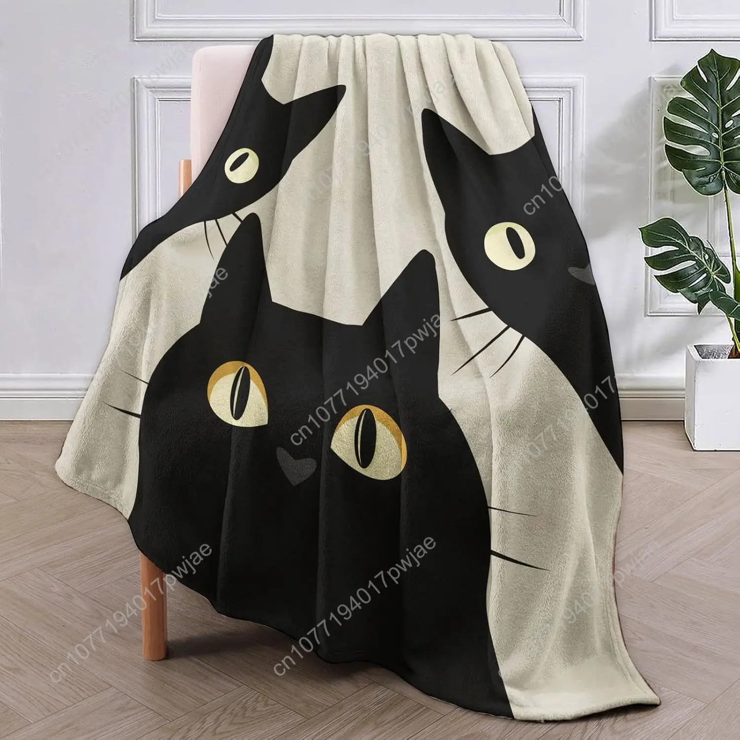 Divertenti coperte per gatti, regali per donne e ragazze, morbide, calde, leggere, accoglienti, con animali, tre gatti neri, coperte da letto, coperte personalizzate