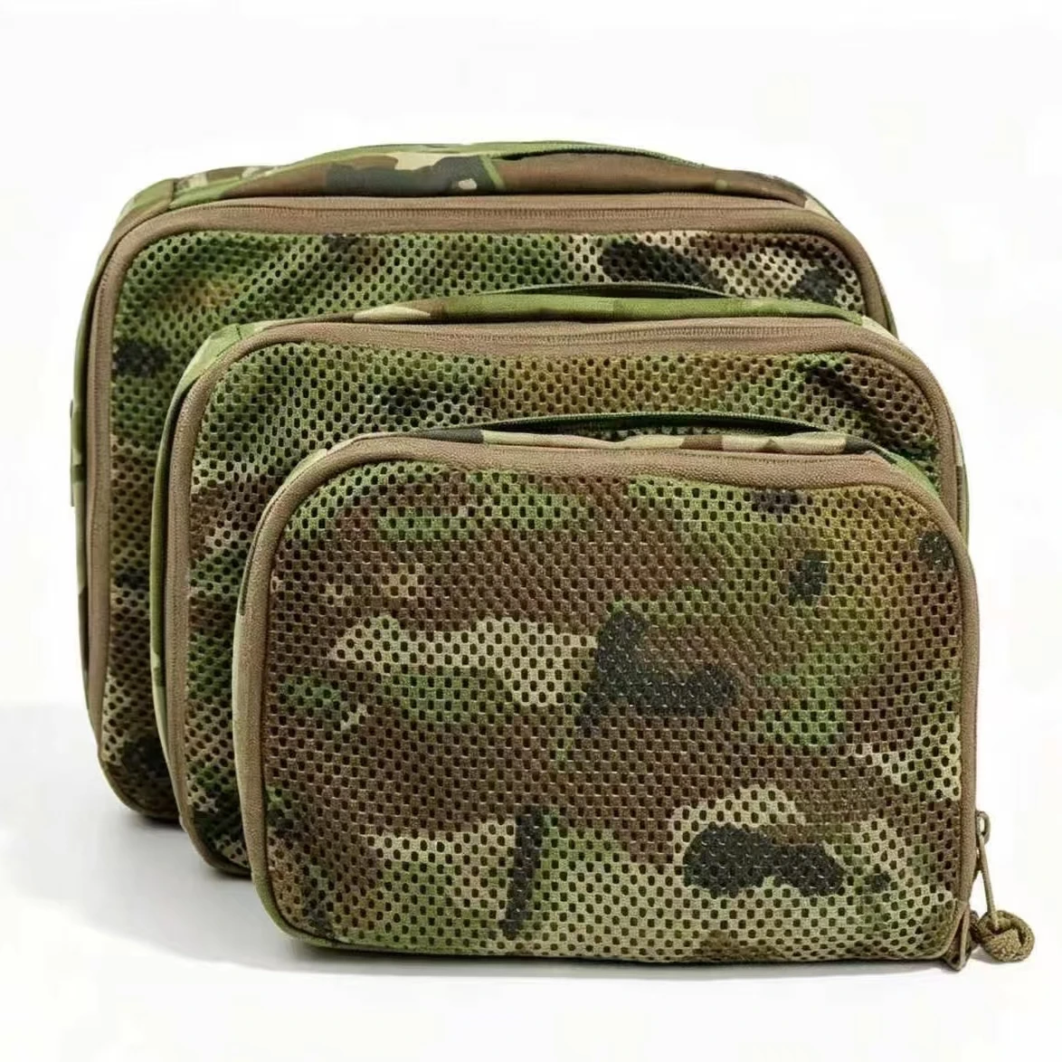 Camouflage Nylon Mesh Wash Bag Large Capacity Portable Travel Toiletry Organizer for Men And Women Outdoor Trip Cosmetic Shaving