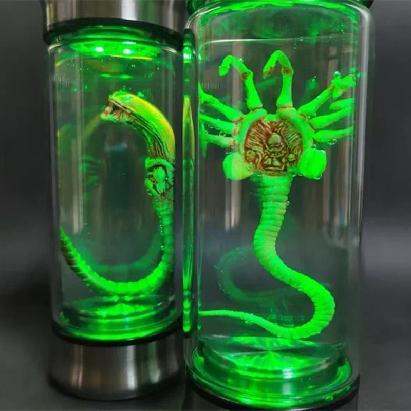 Alien Glow Jar Xenomorph Specimen Facehugger Embryo Glass Jar Movie Prop Replica Home Decor Desktop Crafts Sculpture Decoration - Image 3