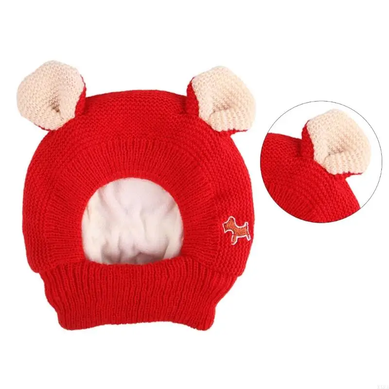 Kxra Winter Dog вязаная шляпа для хэллоуина мультфильм ушей кошачьи шляпные щенки на открытом воздухе теплый кеп