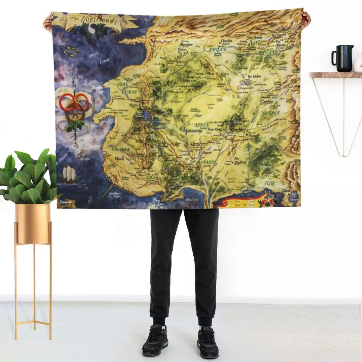 Fantasy Wheel of Time Map Throw Blanket Custom Summer Beddings Blankets For Sofas Vintage Sofas Luxury Designer Blankets
