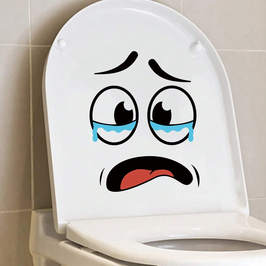 4 قطعة/المجموعة الكرتون الوجه بن ملصقات ذاتية اللصق ديكور المنزل ل سلة المهملات جدار المرحاض ديكور الثلاجة متعة تحت عنوان ديكور #1