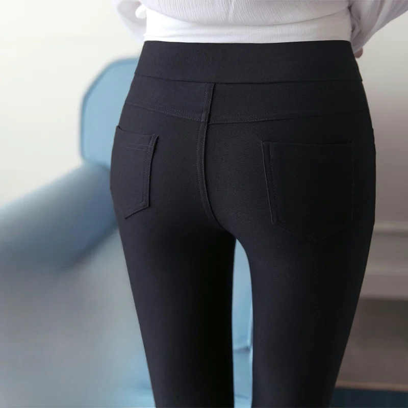 Black High-Waist Slimming Pencil-Shape Base Layer Pants Women's Summer Thin New Style Magic Slimming Versatile Trousers