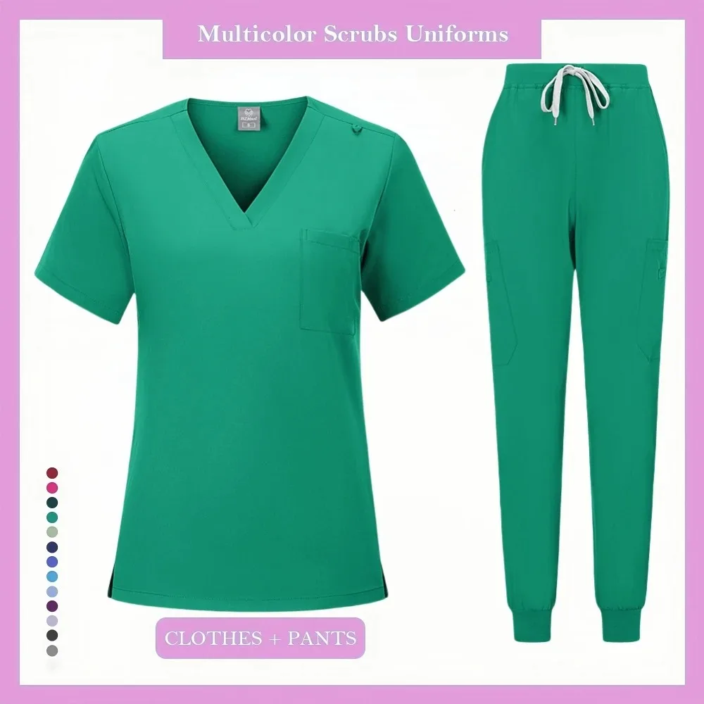 ナース女性の外科スクラブヘルスケア看護スクラブ制服薄型通気性ドクター作業服医療アクセサリー歯科スクラブ
