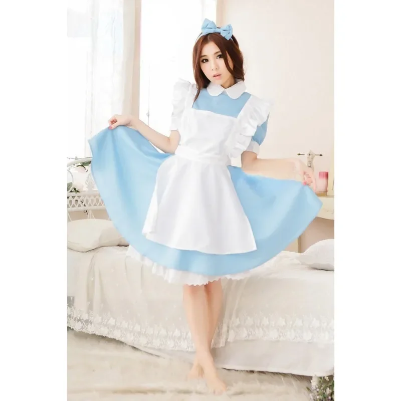 Stage Costume Cos Alice in Wonderland Lolita Costume Carnival Themed Fancy Dress Party Blue Maid Costume