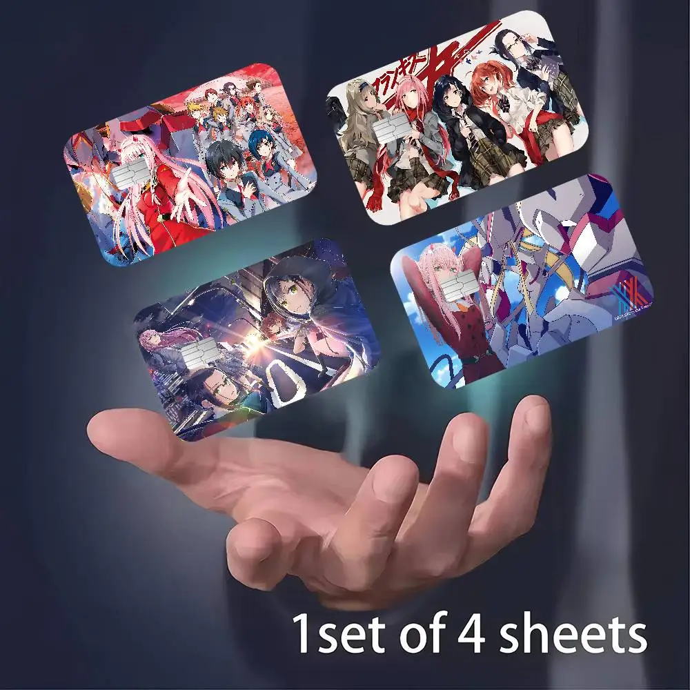غطاء جلدي لفيلم ملصق الرسوم المتحركة Darling In The Franxx لبطاقة الائتمان وبطاقة الخصم البنك الأمامية