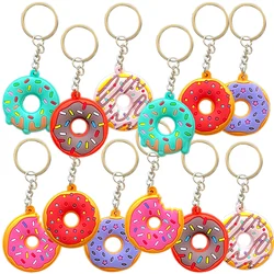 Dessert Keychain Donut Key Rings Car Key Pendant Sweet Donut Theme Party Favors Classroom Prizes Key Chains Kids Toy Gift