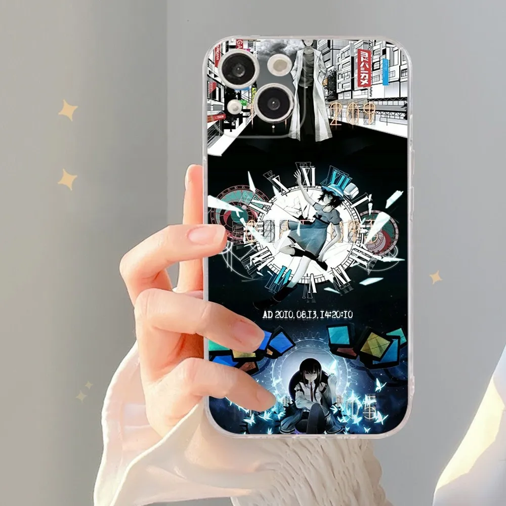 Steins Gate Anime Phone Case For iPhone 15 14 11 12 13 Mini Pro XS Max Cover 6 7 8 Plus X XR SE 2020 Funda Shell