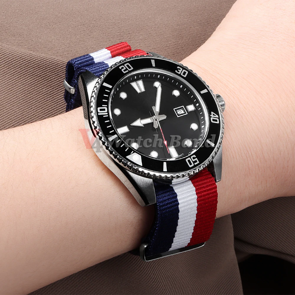 النايلون حزام (استيك) ساعة ل أوميغا 20 مللي متر 22 مللي متر 18 مللي متر حزام ل Seiko Skx السلاحف العسكرية حزام الساعات ل رولكس أويستر الجيش الرياضة سوار